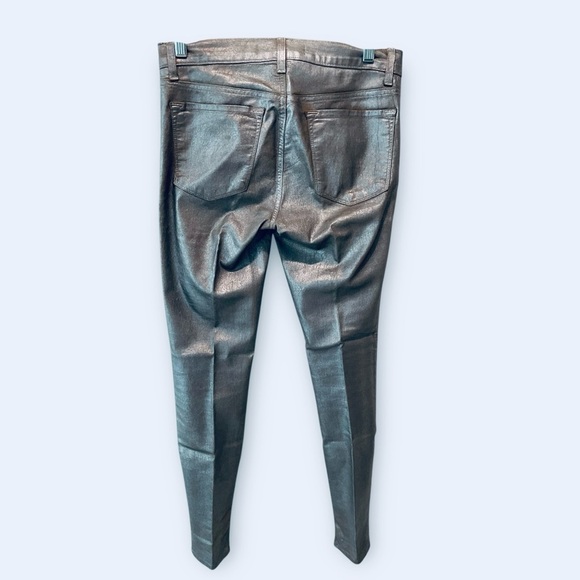 J Brand Womens Super Skinny Jeans Coated Metallic Cork Pewter Size 28 - Picture 2 of 7